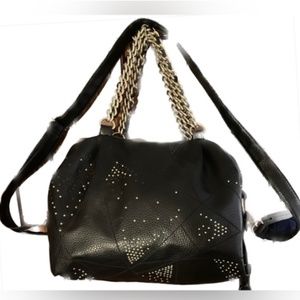 Charming Charlie Black Faux Leather Handbag Fall Sale